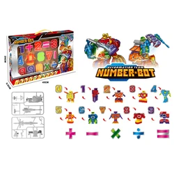 Transformation Number Robot Toys for Boy Girl Montessori STEM Education Action Figures Toy for Kid Birthday Gift Building Blocks