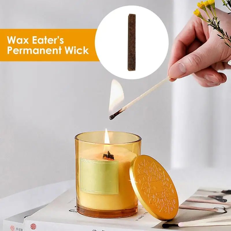 Candle Wicks For Candle Making 10Pcs Wooden Wicks For Soy Candle Making Environmentally-Friendly Wood Wicks For Candles Making