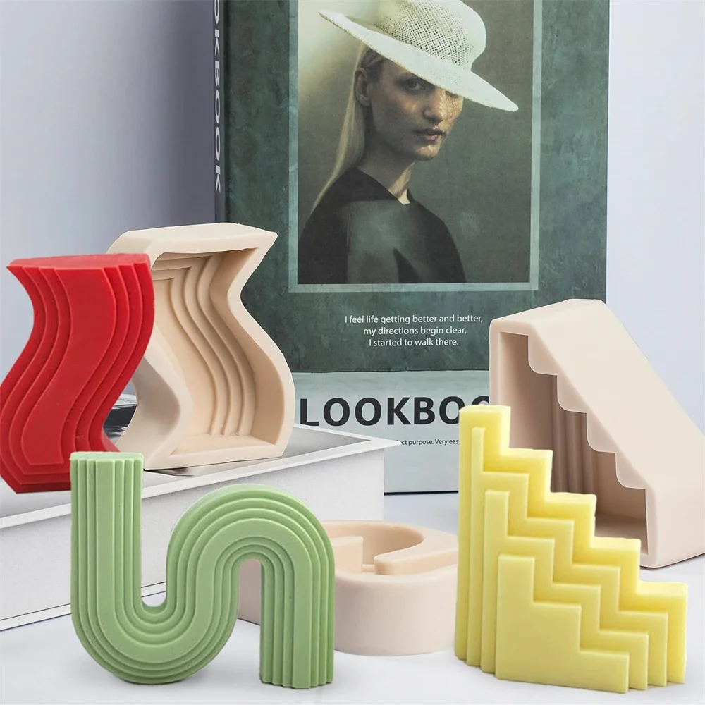 S Shaped Lrregular Stripe Twisted Silicone Candle Mold DIY D