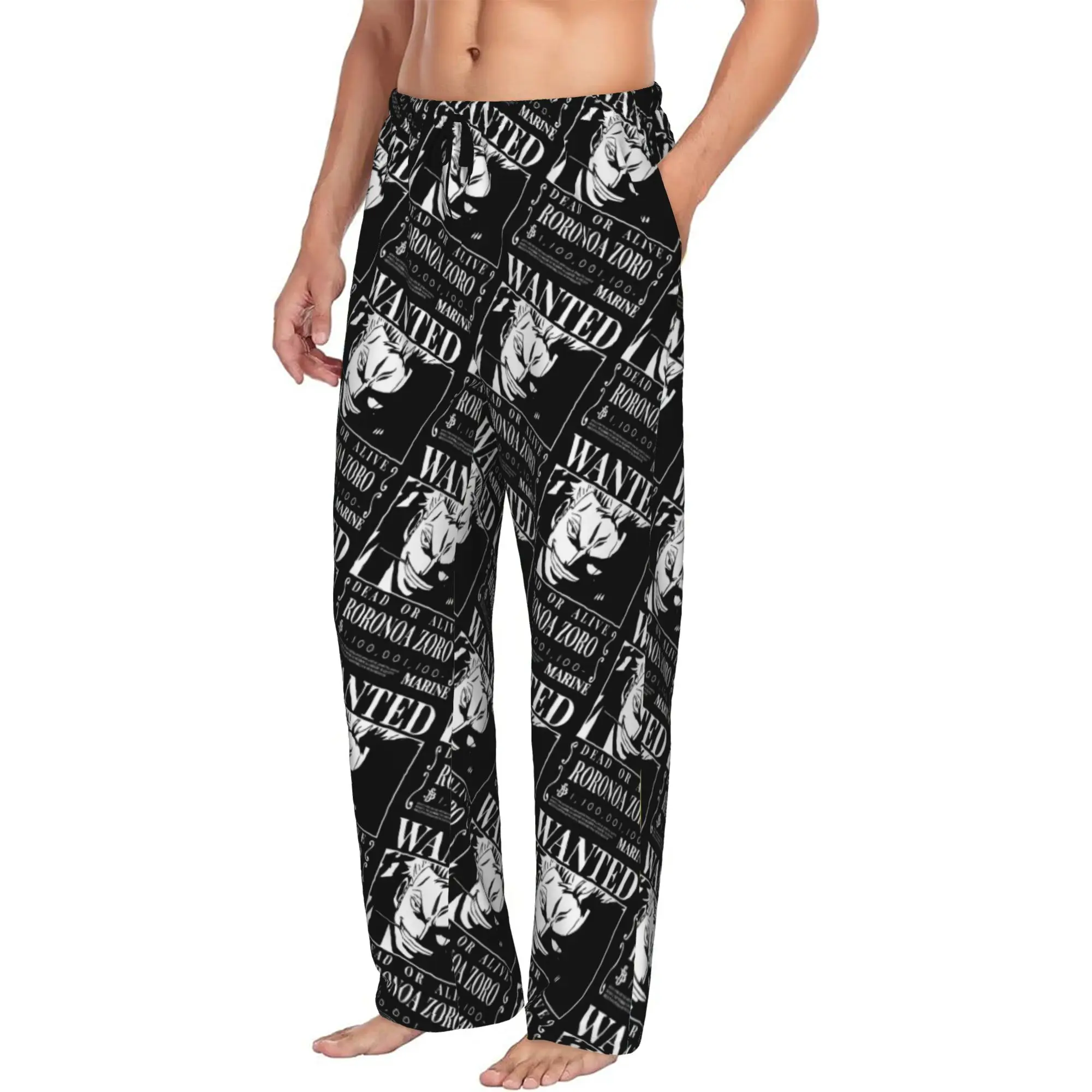 

Custom Classic One P-Pieces Zoro Manga Pajama Pants Men Comic Sleepwear Lounge Sleep Bottoms Stretch with Pockets