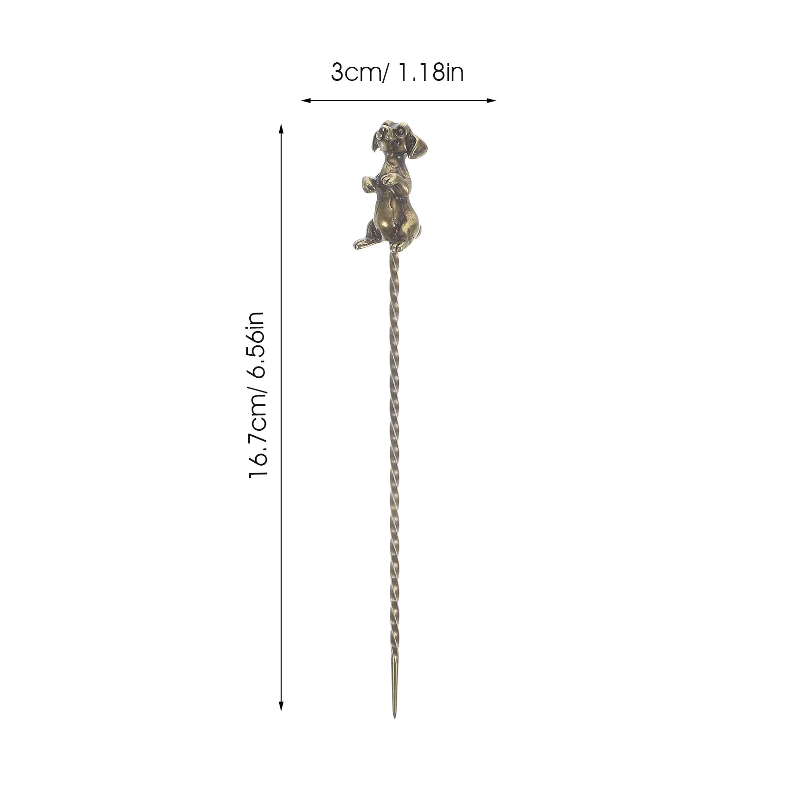 Vintage Brass Tea Needle Style Tea Ceremony Tool Teapot Unclogging Pin Prosperity Luck Accessory Hair Pin
