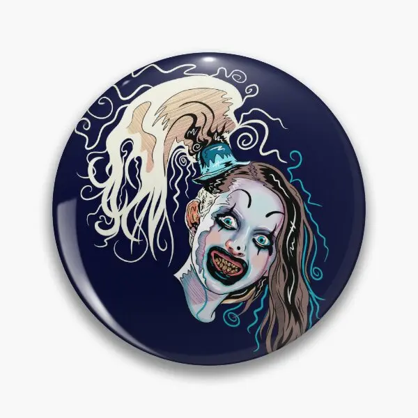 المرعب 2 فتاة شاحبة صغيرة الفن كلو لينة زر دبوس الإبداعية طوق شارة الملابس بروش معدني المرأة مضحك عاشق الكرتون #1