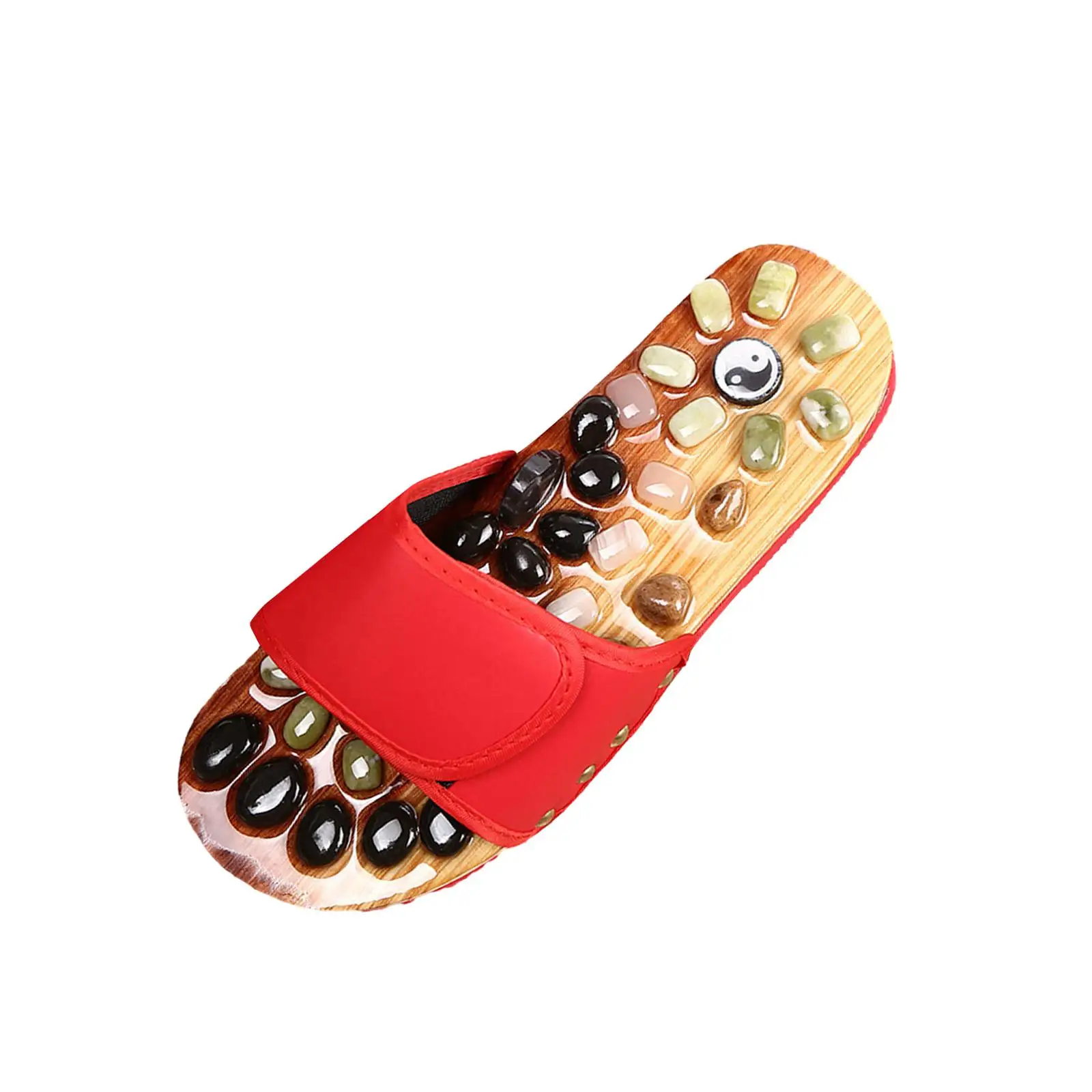 2x Pebble Massager Adjustable Relaxation Massage Shoes for Home Summer Salon