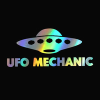 16.8x7.5CM Funny Ufo Mechanic Vinyl Car Stickers Decor Cool Car Styling Decals Black/Laser