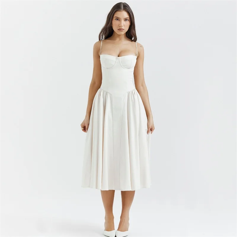 Robe de Bal de Forme Trapèze pour Femme, Tenue de Soirée Longue et Sexy, Formelle et Décontractée, avec Bretelles en Fibre, pour le 03 ème Anniversaire