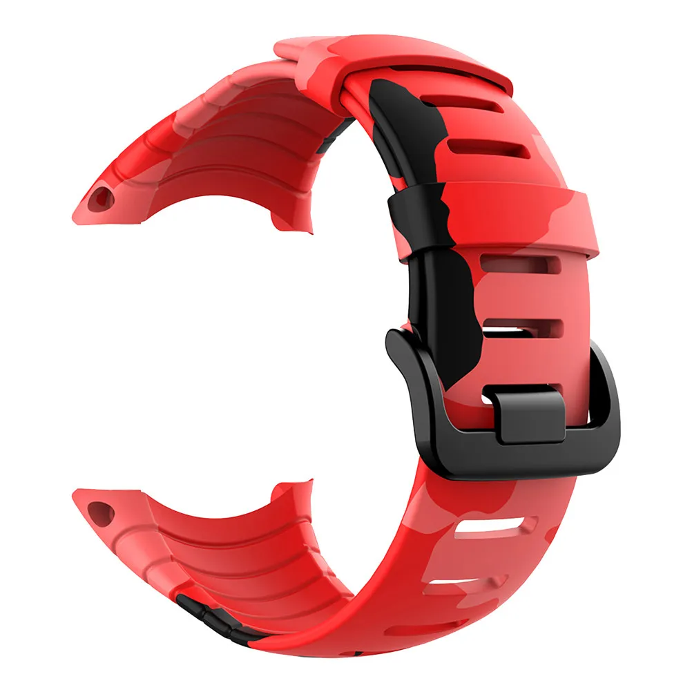 1Pcs Red Bottom Camouflage Tpu Watch Replacement Strap Adjustable for High Quality Printed Fashion Band