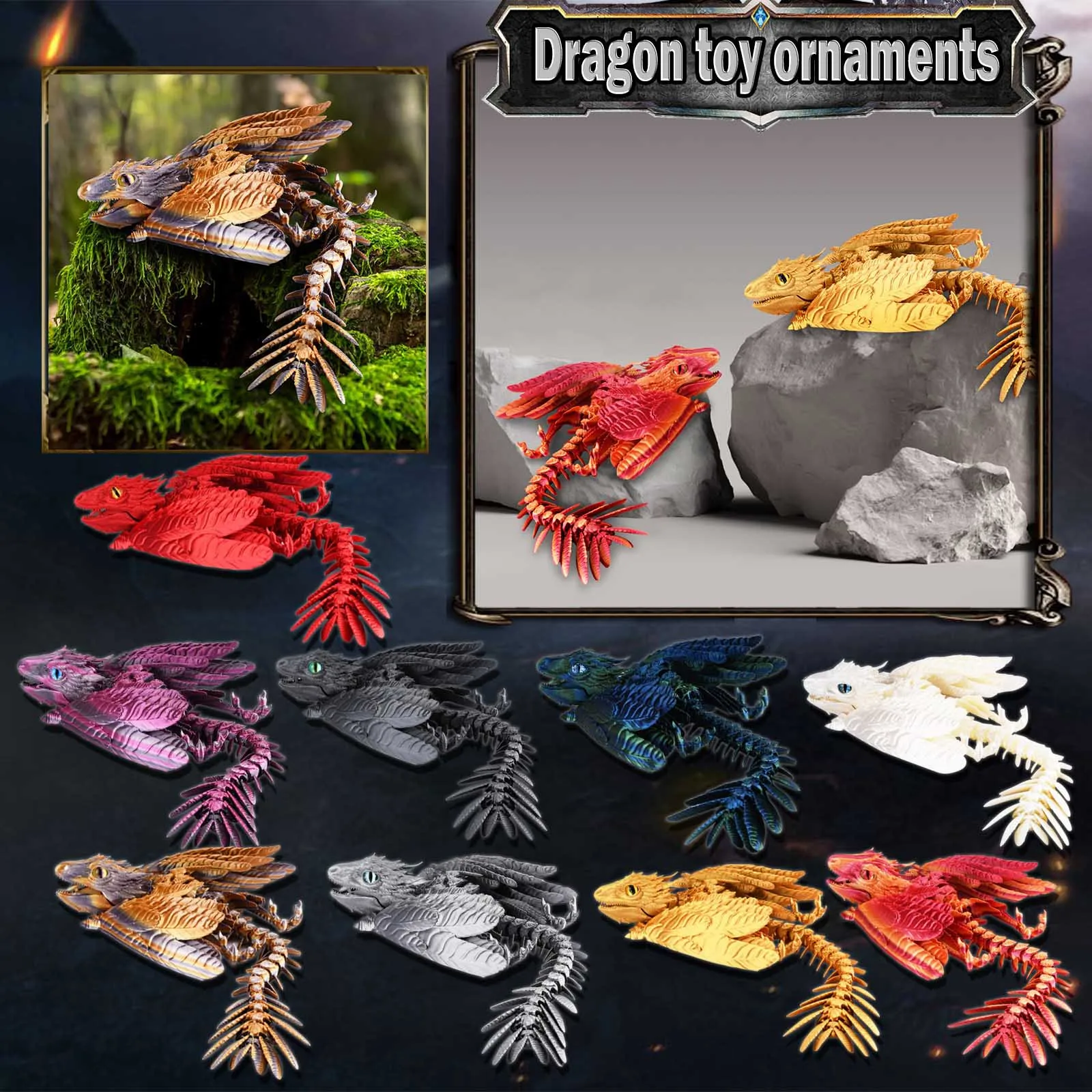 Feathered Wyvern Dragon, 3d Printed Dragon, Articulated Dragon,Dragon, 3d Printed Toys, Desktop Pet Party Favours 2024