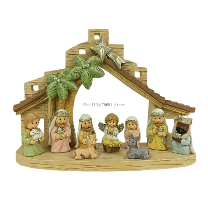 Christmas Nativity Figurines Holy Family Statue Table Centerpieces Home Decors