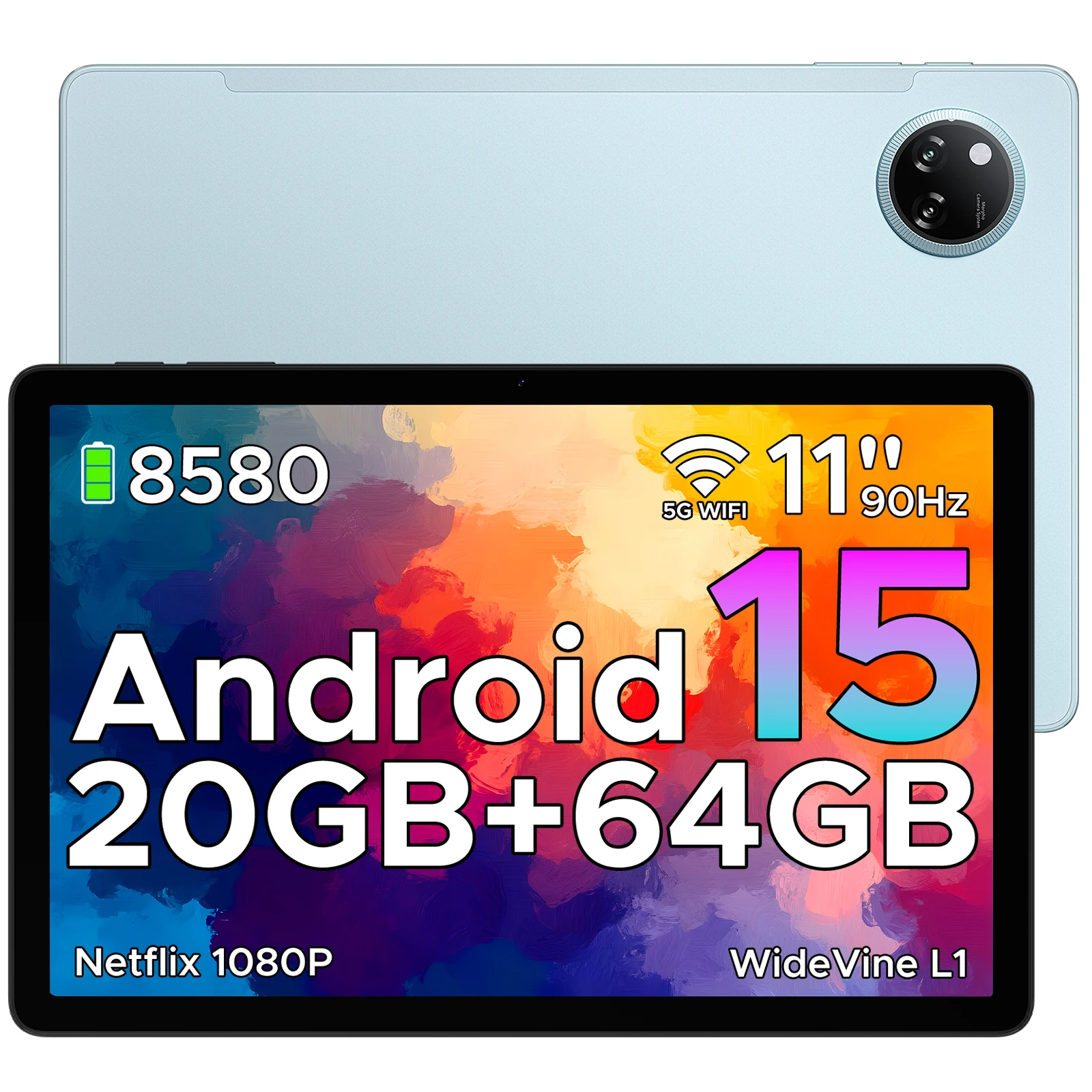 DOOGEE Tab A9+ Tablet 11 inch HD-scherm 20GB (4+16) 64GB 8580mAh Grote Batterij Unisoc T7200 Octa Core Dubbele Luidsprekers Android 15 Tablet