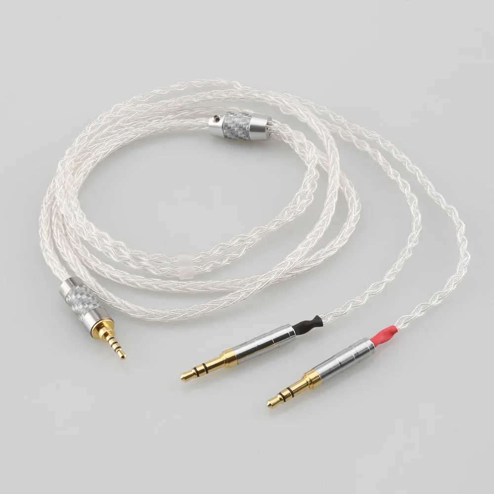 99% Pure Silver 8 Core Headphone Cable For Denon AH-D600 D7100 Hifiman HE1000se HE6se he400i he400se arya