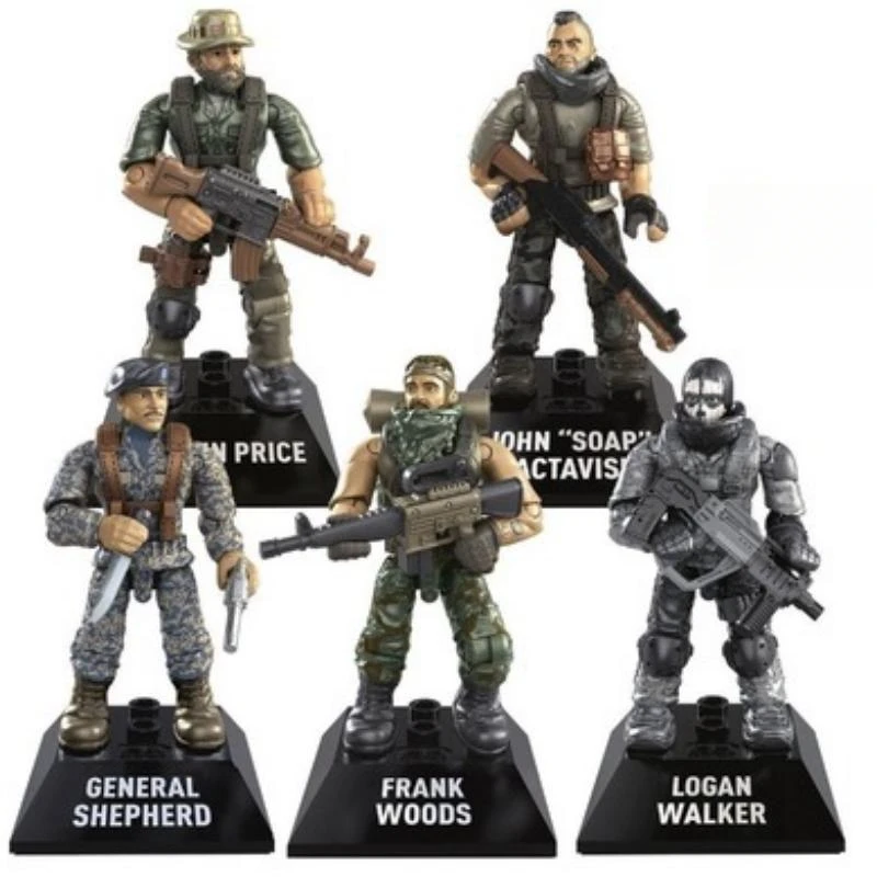 Oryginalny Mega Construx Bloks wezwanie do służby ustawia klocki konstrukcyjne zabawki dla chłopców kolekcja figurek Mini armii