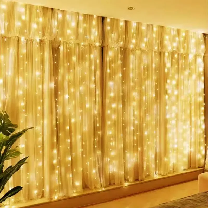 8 Modes Curtain LED Lights String USB Plug Valentine's Day Fairy Lights Halloween Christmas Party Room Garden Wedding Decoration