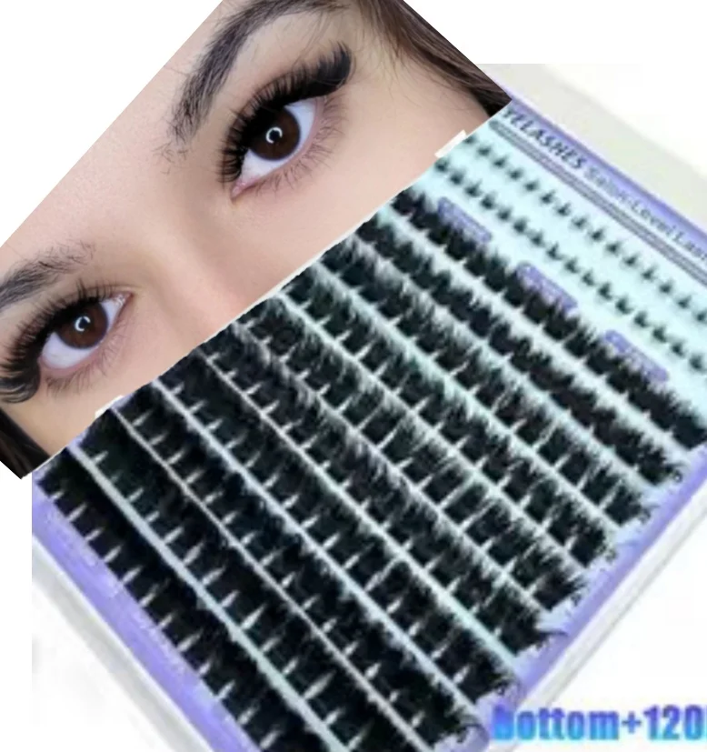 Salon-Like Lash Clusters Kit with Spikes, DIY D Curl Spiky Full Individual Eyelash Cluster Extensions