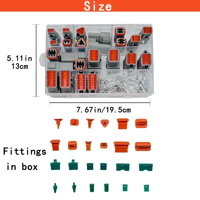 188pcs Deutsch DT Series Size 16 Stamped Anderson Connector Waterproof Automotive Electrical ﻿ Bnc Cable Peeler Assortment Plug