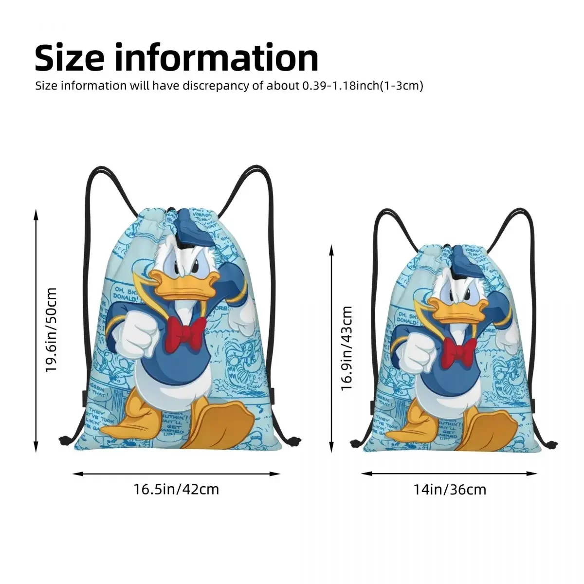 حقيبة ظهر رياضية برباط من دونالد داك، حقيبة ظهر رياضية للياقة البدنية والسفر في الهواء الطلق للنساء والرجال ذات سعة كبيرة للسباحة في صالة الألعاب الرياضية