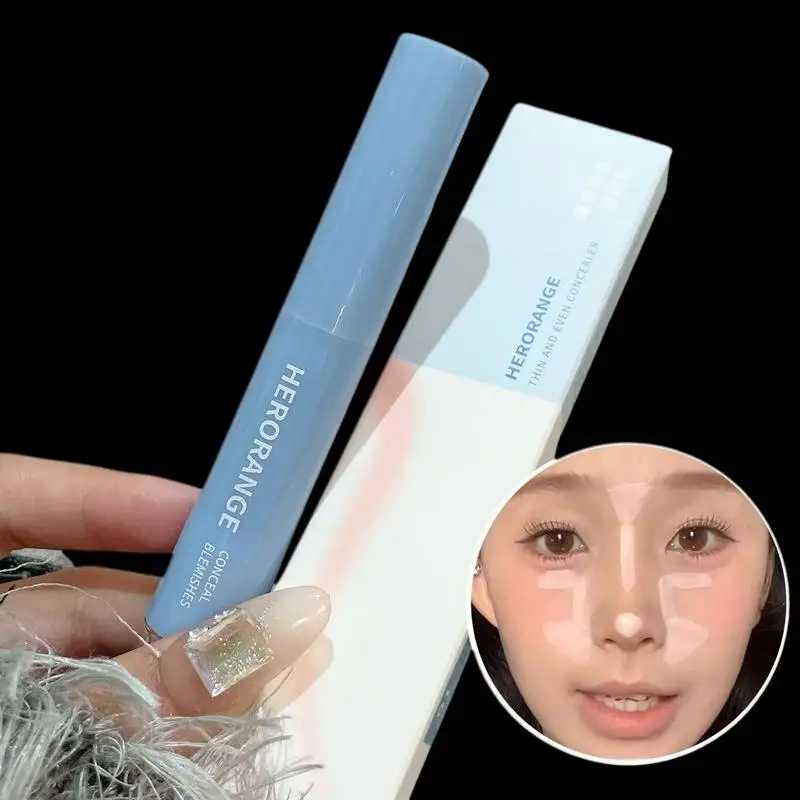 HERORANGE-Bolígrafo corrector de cabeza de felpa para detalles, cobertura de ojeras, incluso el tono de la piel, iluminador, base de control de aceite, FaceHolding