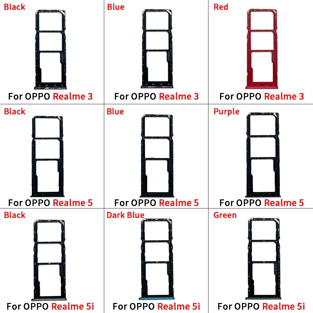NEW Dual Card For OPPO For Realme 6 5i 5 3 Pro SIM Card Tray Slot Holder Adapter Accessories repair part