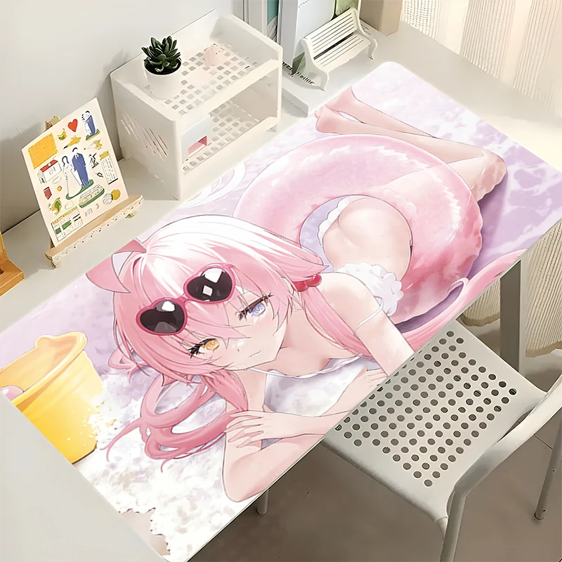 Mousepad Computer New Mouse Pads HD Keyboard Pad Pink Mouse Mat Gamer Soft Office PC Blue Archive Takanashi Hoshino Desktop Mat