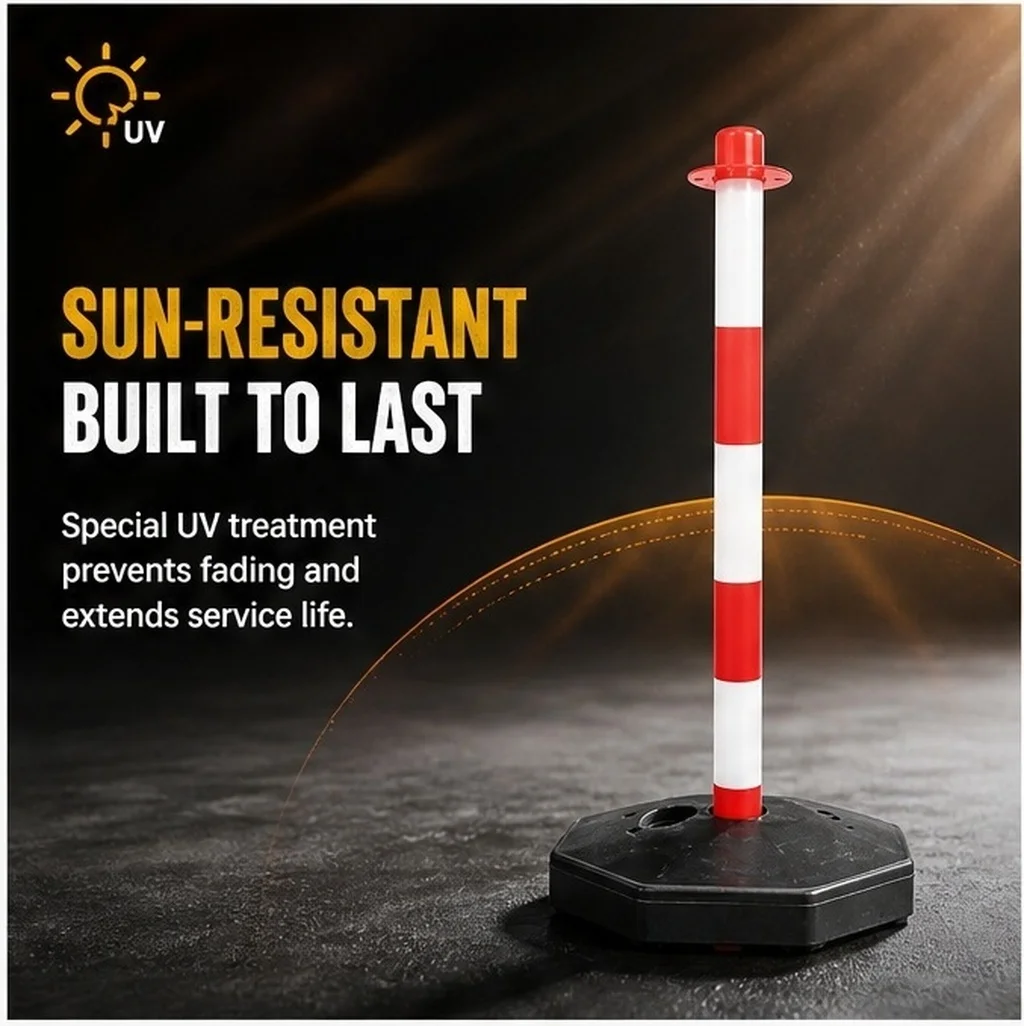 Warning Column Plastic Safety Cone Red White High Visibility Traffic Delineator Post Parking Assistant Garage Barrier Uv