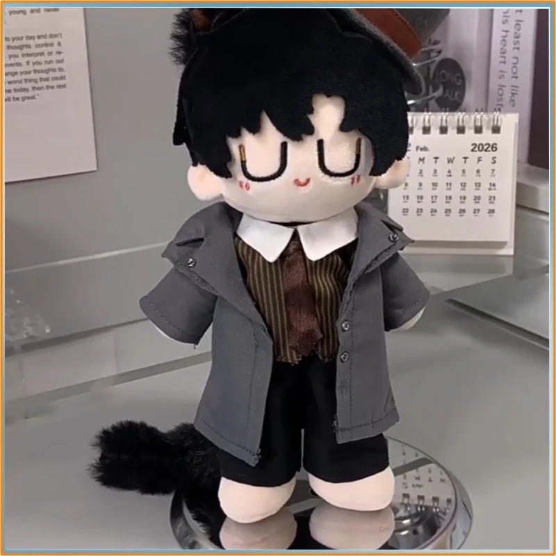 poupee-en-peluche-authentique-klein-moretti-lord-of-mysteries-tenue-avec-oreilles-de-chat-queue-et-gilet-raye-jouet-en-peluche-de-17cm-cadeau-pour-les-fans-d'anime