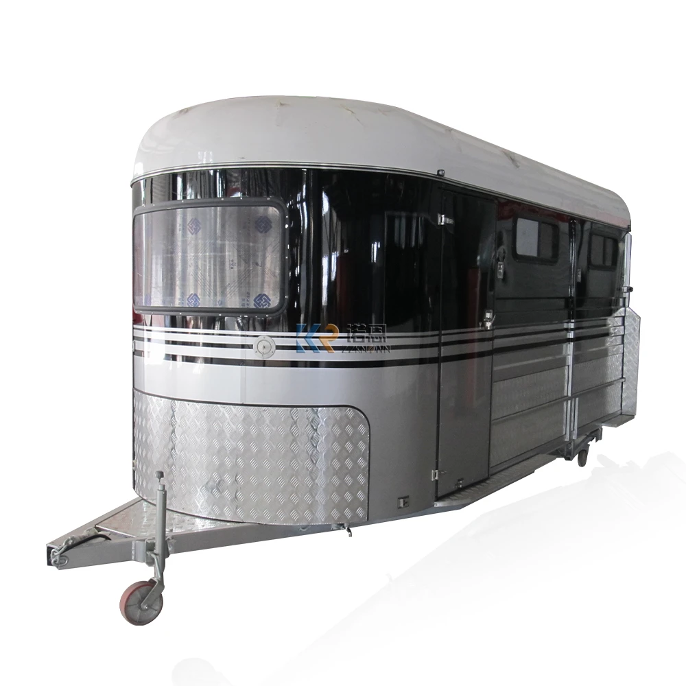 High Quality 3 Horse Trailer Window Curved Hot Sale Australia Horse Trailer Rubber Bumper Roof Vent