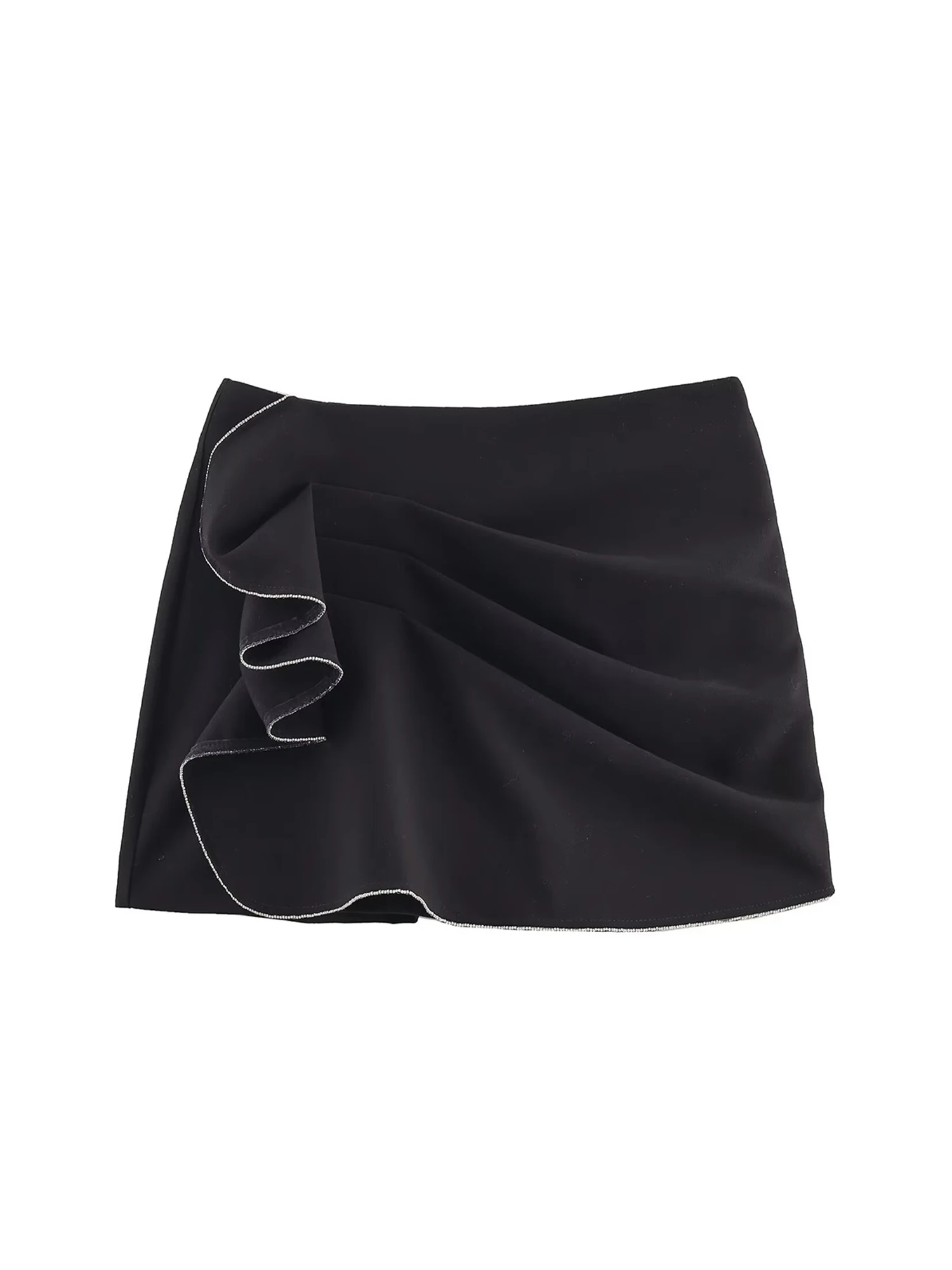 Women's Black Gothic Mini Skirt Vintage Aesthetic Y2k Gyaru A-line Skirt Harajuku Low Waist Shorts Skirts 2000s Clothes Summer