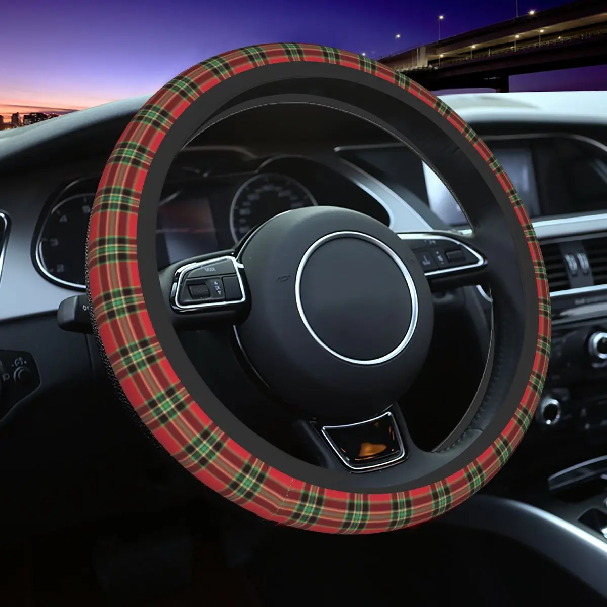 Nordic Merry Christmas Car Steering Wheel Cover 37-38 Anti-slip New Year Auto Steering Wheel Protector Fashion Car-styling