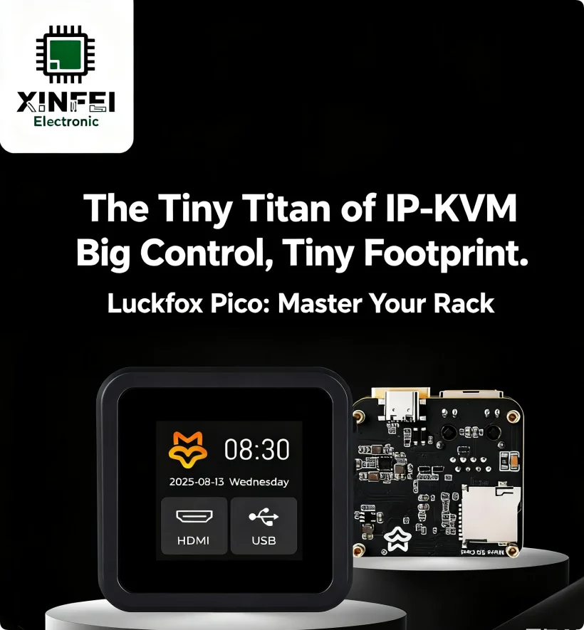 

Luckfox PicoKVM: удаленный IP-выключатель HDMI для ПК/серверов, 1080P 60 кадров в секунду H264, USB HID и эмуляция хранения данных, веб-управление, сенсорный экран 1,54 дюйма