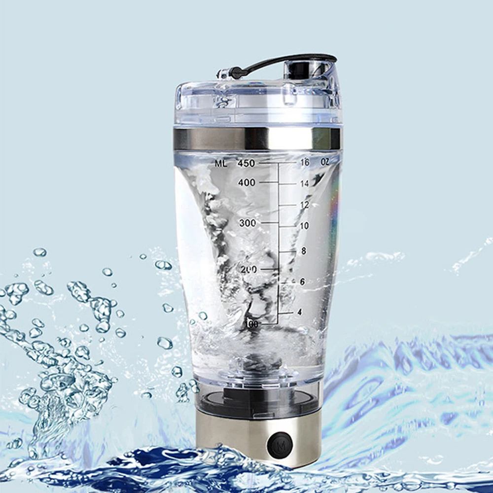 Electric Protein Shaker Bottle USB Rechargeable Mixing Cup Sports Bottle BPA-Free for Home Office Travel Protein/Coffee