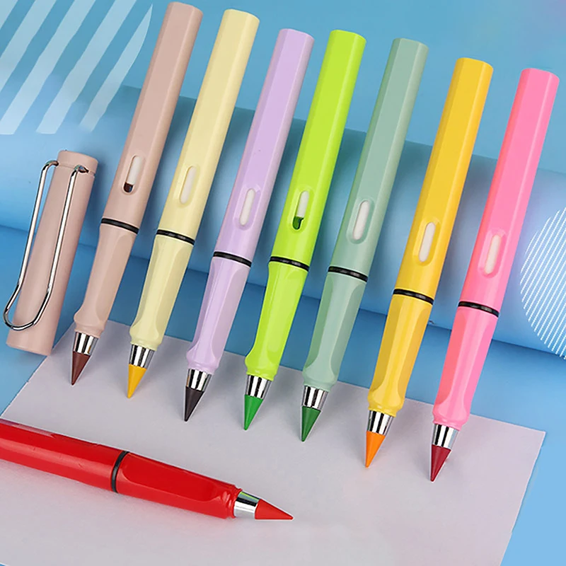 1PC Fashionable Colorful Pencil 2B Art Sketch Painting Unlimited Writing Pencil 0.5mm Nib Magic Erasable Refills School Supplies