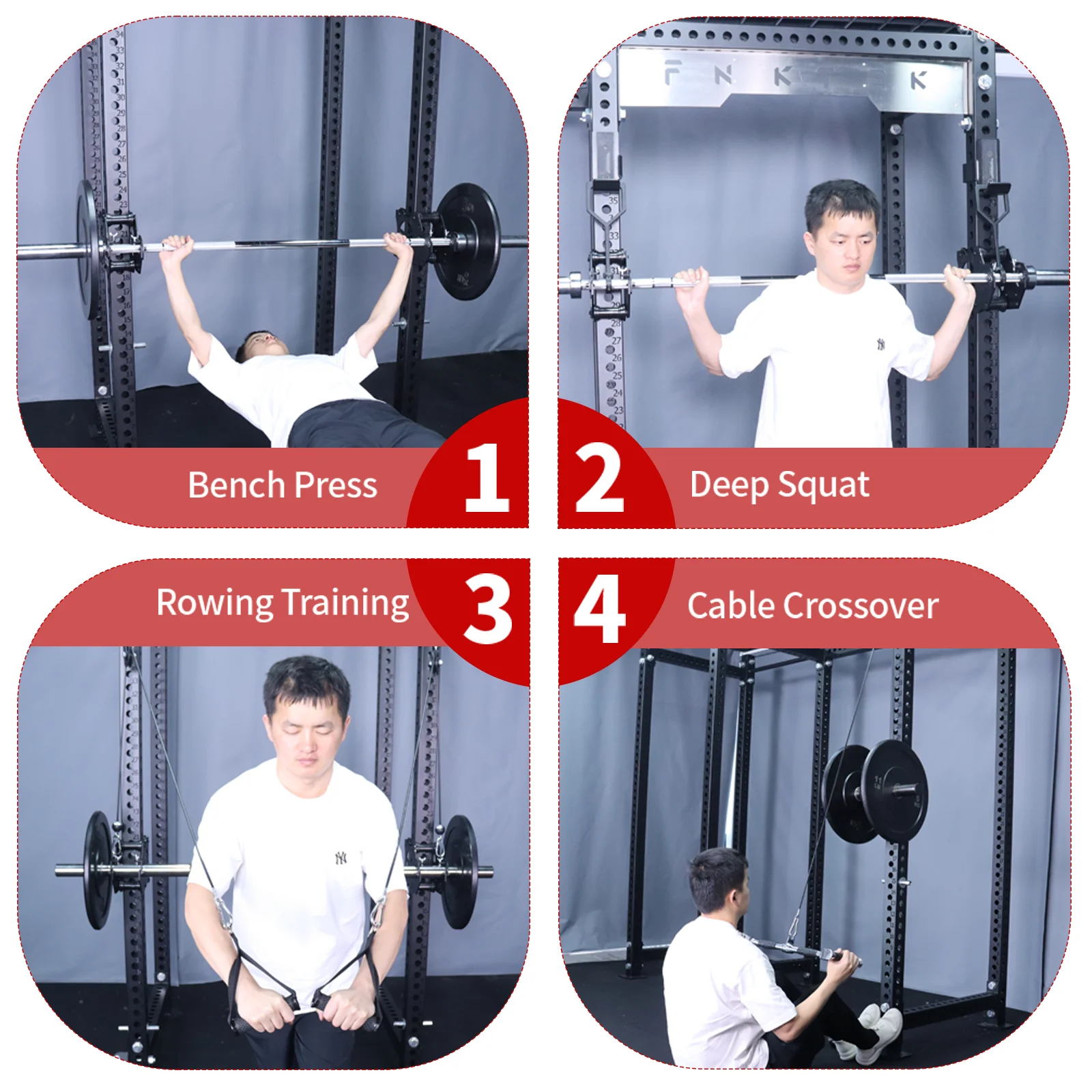 Pulley System Power Rack Attachments Smith Machine for Gym Home Cable Crossover Bench Press Deep Squat for 1