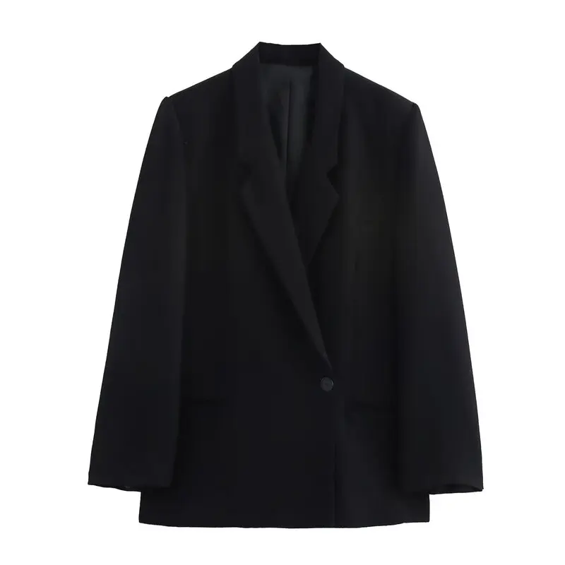 Primavera 2025 Abito casual ampio doppiopetto da donna Jaet Nuovo arrivo Versatile lungo Sve Lunghezza regolare Faionable