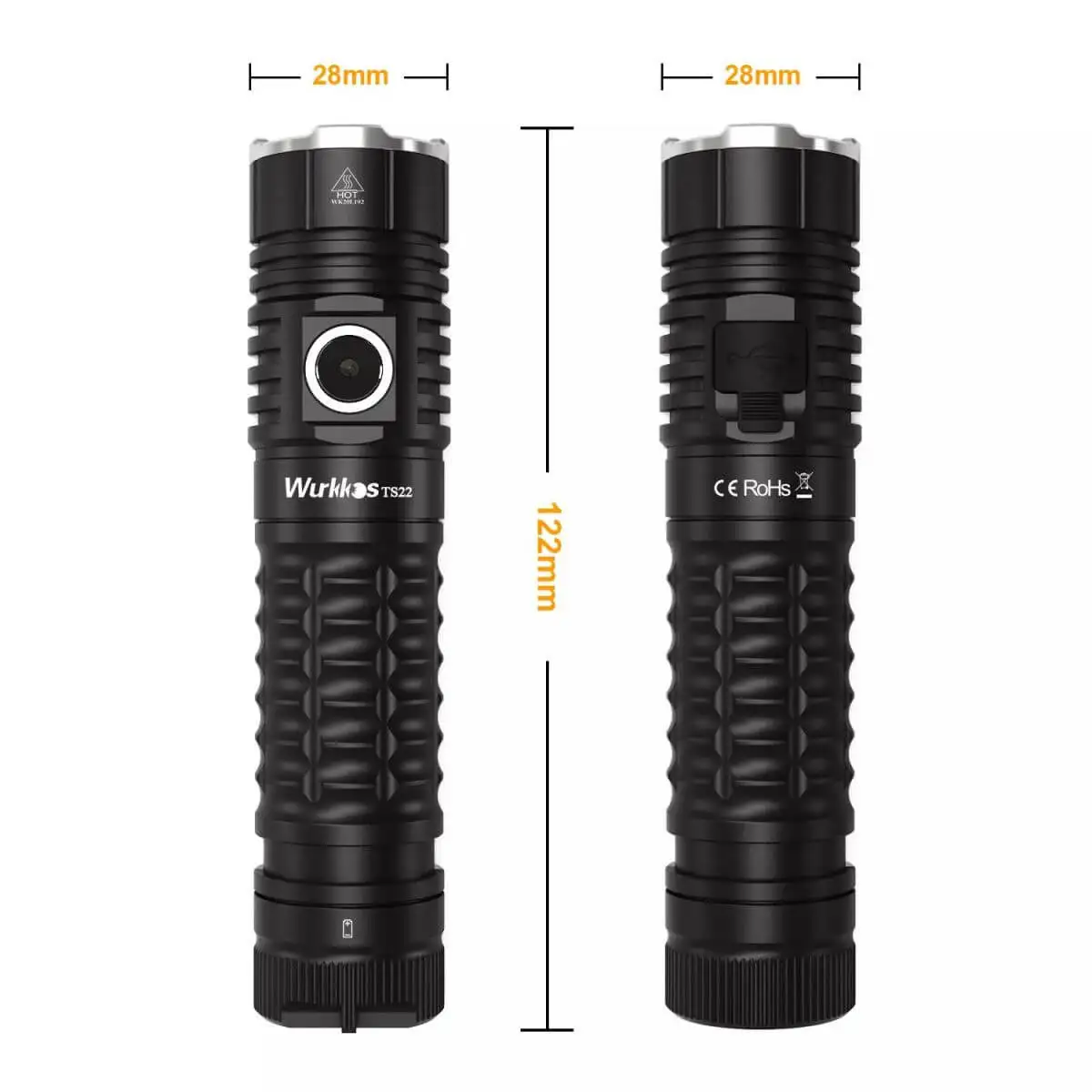 Wurkkos TS22 USB C Rechargeable 21700 LED Flashlight