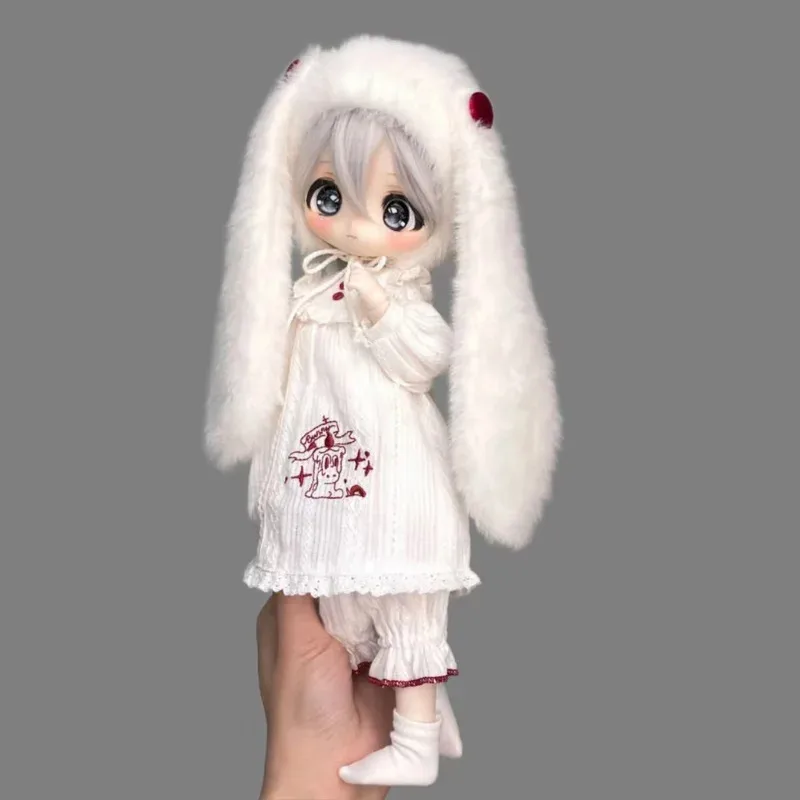 

BJD doll clothes suitable for 1/6 size Cute Rabbit pajamas clothes suit doll accessories (3 points)