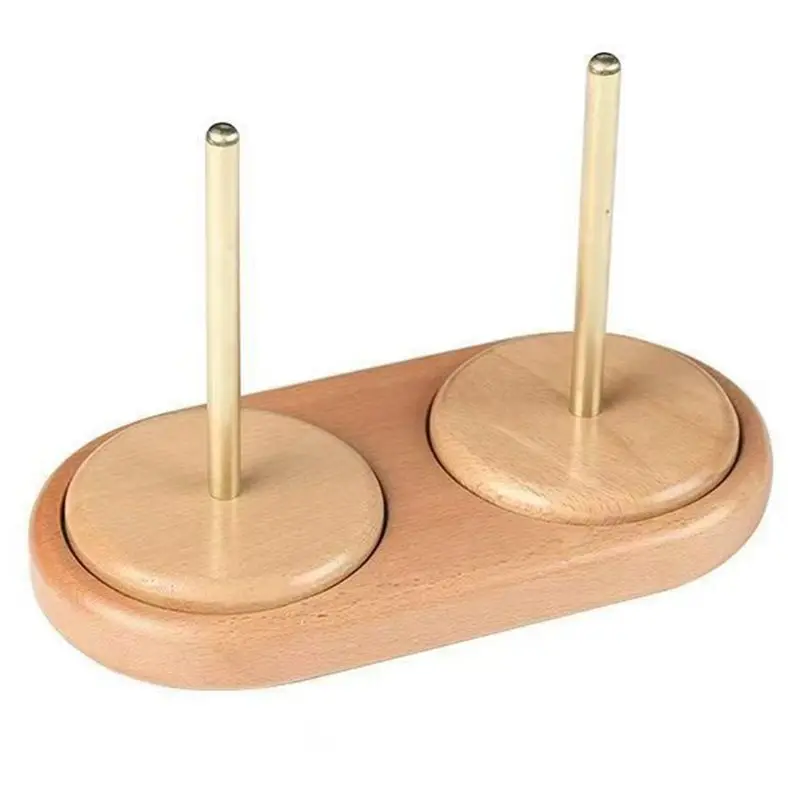 

Деревянный держатель для пряжи A84E с двумя осями и механизмом вращения, подставка для ниток, принадлежности для вязания и шитья