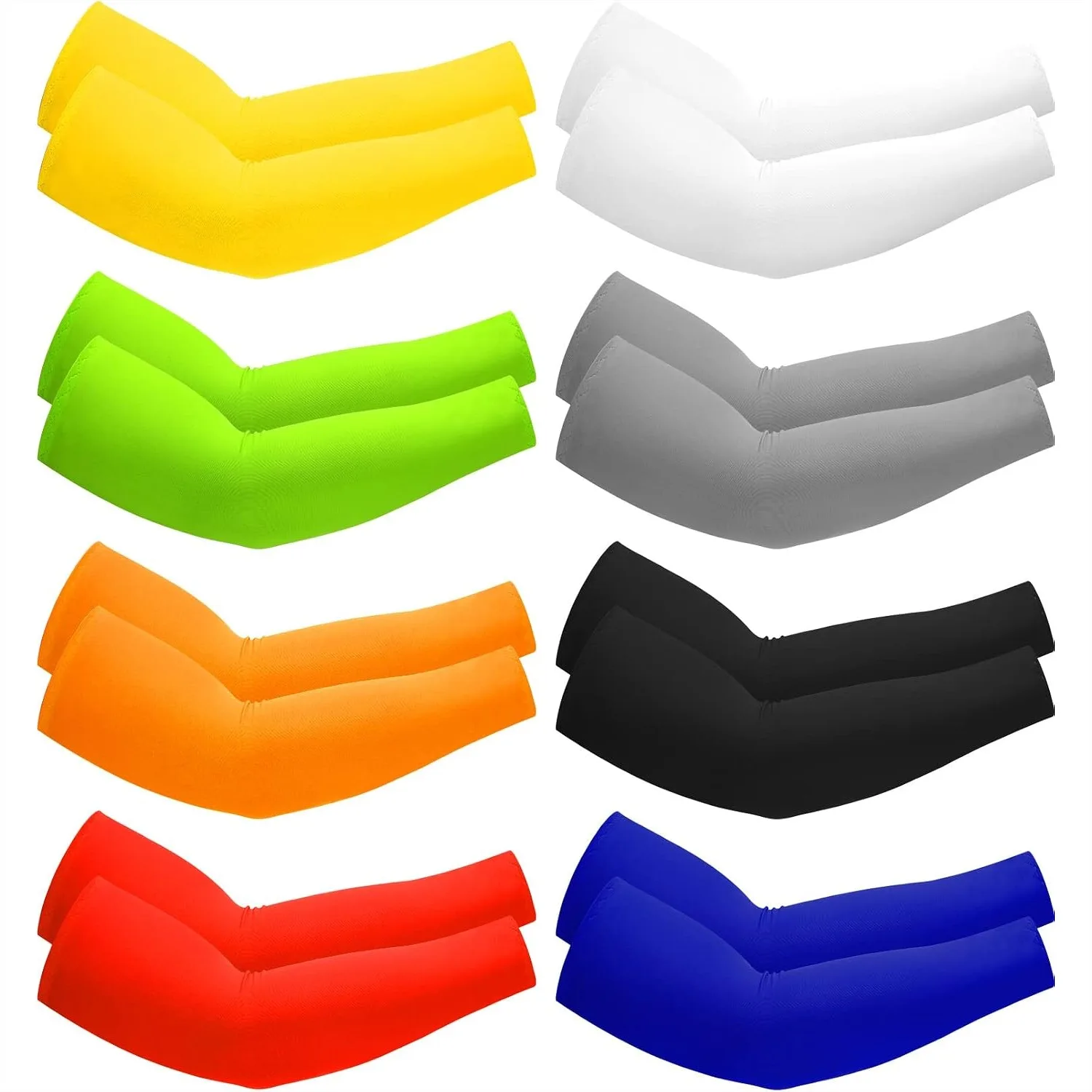 

8 Pairs UV Protection Cooling Arm Sleeves for Men Women Youth Ice Silk Compression Arm Cover for Outdoor Sports