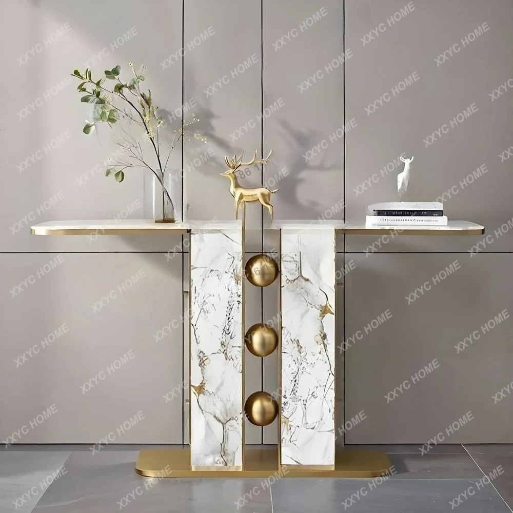 Lucky Pearl Entrance Platform Light Luxury Art Entrance End View Platform Bar Case Entrance Cabinet Long Table
