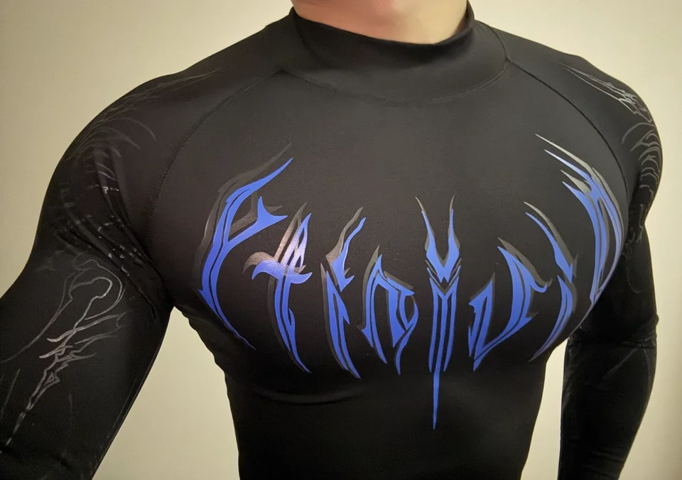 Breathedivinity Compression Shirt Short Sleeve 2025 Tops Muscle GYM Fitness in Black Body Shape Fit Reveal Figures image 6