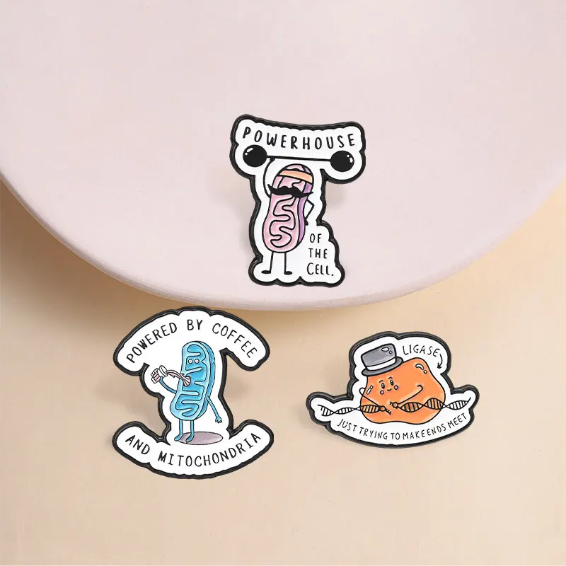 Ligase Just Trying To Make Ends Meet Enamel Pin, DNA Enzyme Biologist Brooch For Biology Students And Science Nerd Style