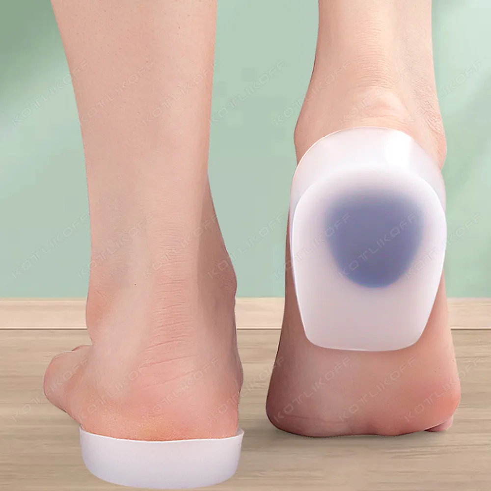 Silicone Gel Soft Heel Cushions For Heel Pain Relief Plantar Fasciitis Heel Spurs Shock-Absorbing For Walking/Running Insoles