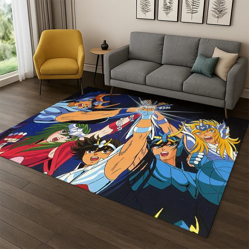 

Ковер-пазл с героями аниме Saint Seiya для спальни, гостиной, игровой комнаты, придверный коврик, декор для дома, нескользящий коврик для детской игровой зоны, подарок