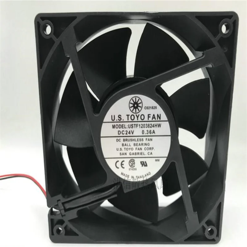 

Original USTF1203824HW 24V 0.36A 12CM two-wire industrial computer inverter fan