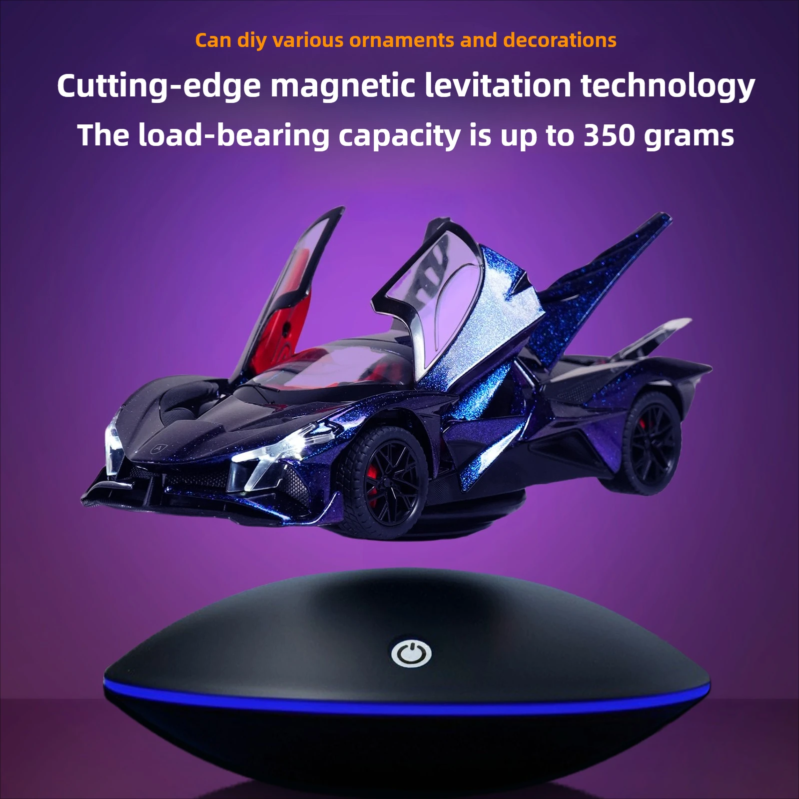 Creative High-tech Desktop Toy Tech-inspired Figurines Dynamic Magnetic Levitation Car Ornament