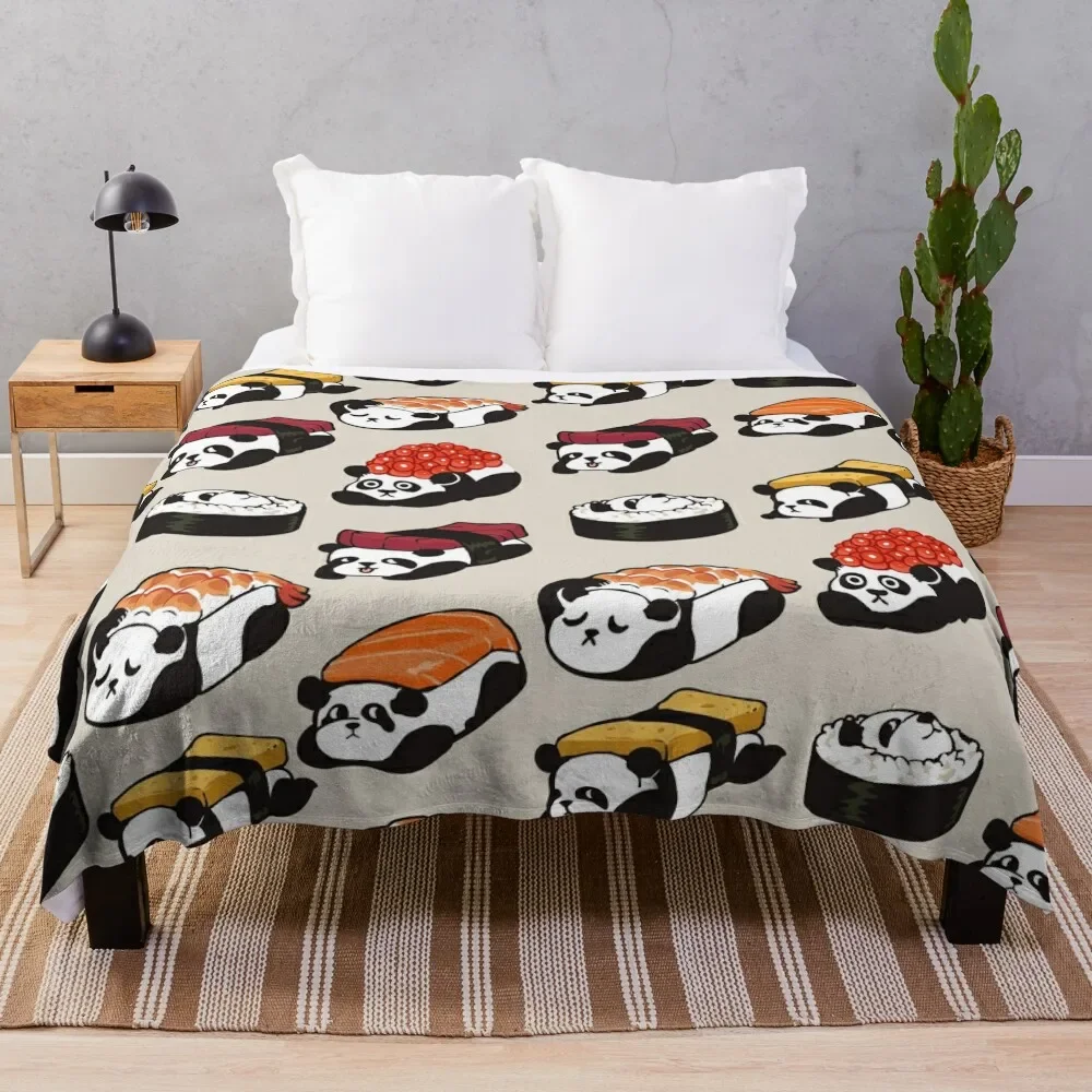 

Sushi Panda Throw Blanket bed plaid Bed heavy to sleep Blankets