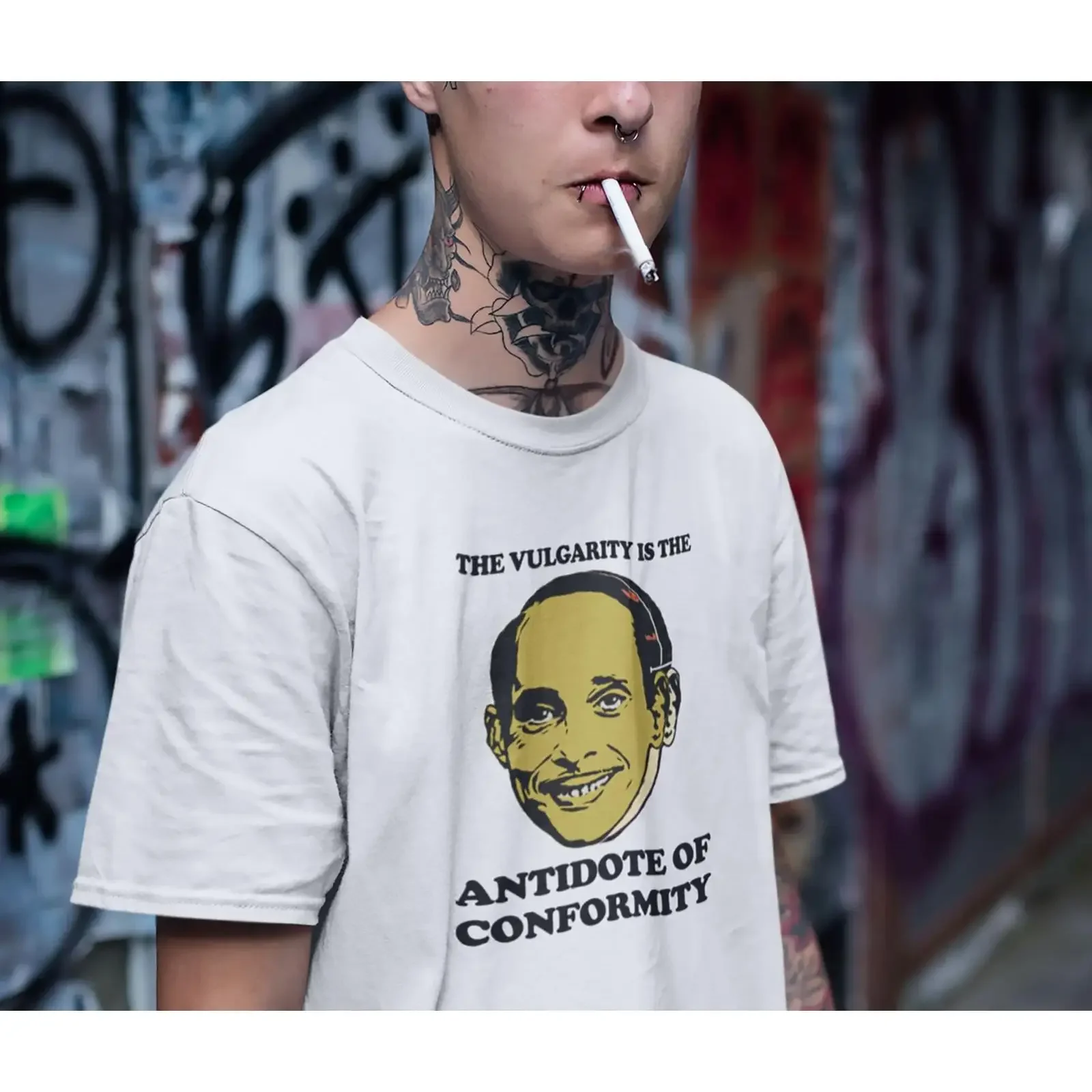 John Waters Divine Female Trouble T Shirt Vulgarity Quote vintage Washed Comfortable graphic homme fashion Casual Slightly Soft