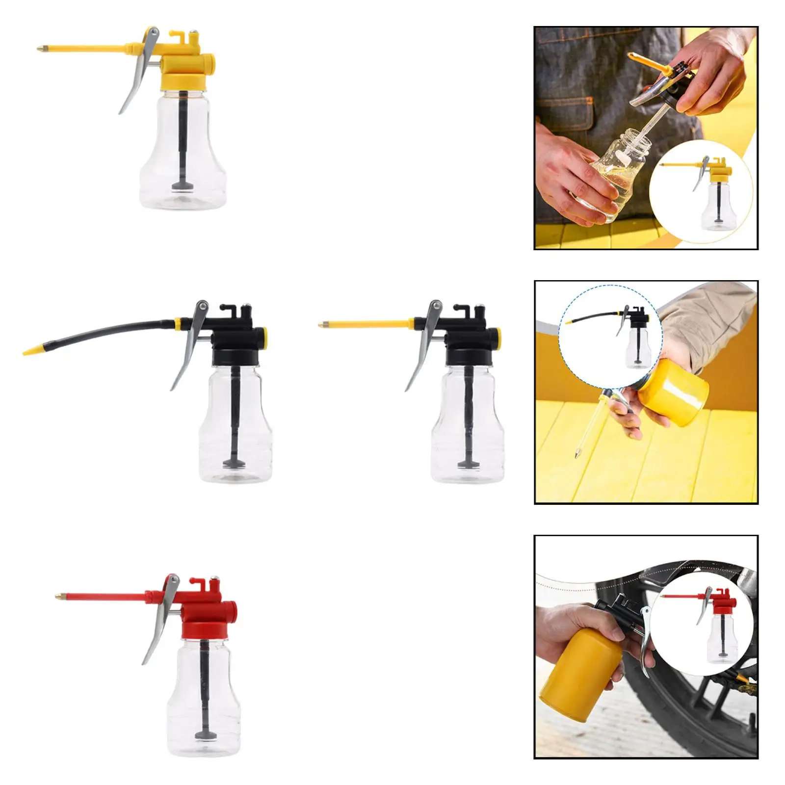 Manual Oil Can Pump Professional Durable Oiler Bottle 250ml Multipurpose Long Spout for Automotive Industrial Use