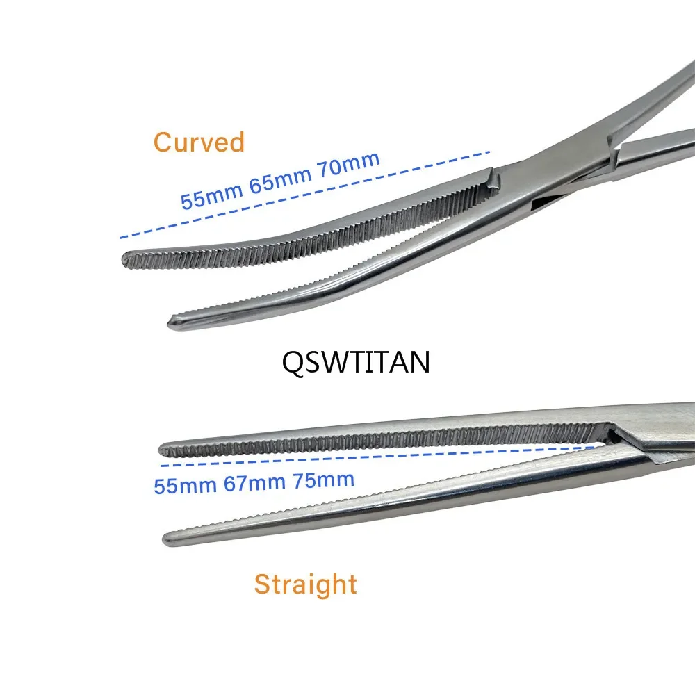 Locking Clamps Hemostatic Forceps 1PC Stainless Steel Curved Tip and Straight Tip Forceps Arterial Forceps Clamp Eyelid Tools