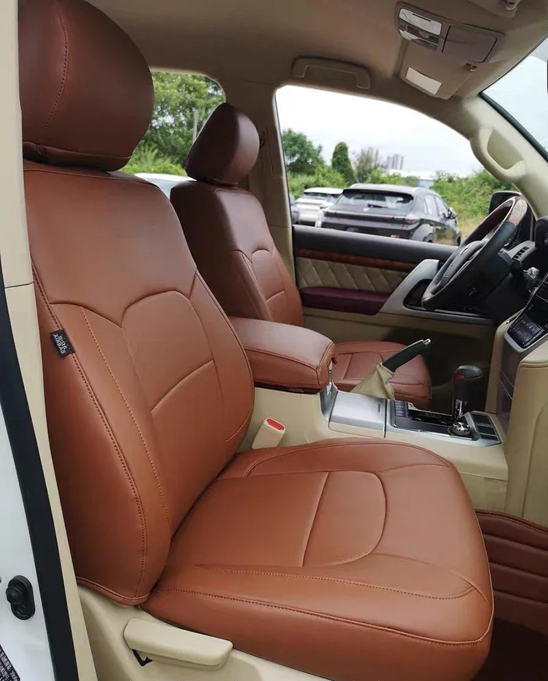 Für Toyota Land Cruiser 2008-2026, 3-reihig, 7 Sitze, Cruiser, maßgefertigte Autozubehörteile, Sitzbezüge aus Nappaleder, komplettes Set, vollständig abgedeckt – Detail 14