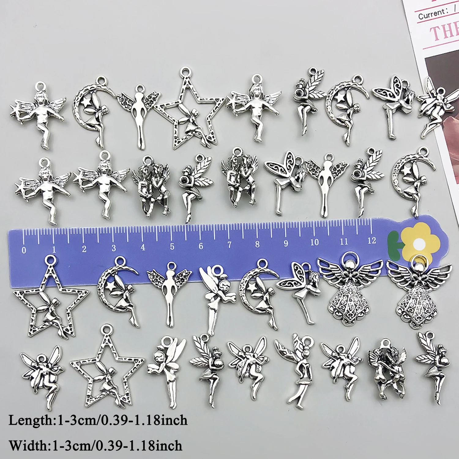 66pcs Alloy Ancient Silvery Angel Pendant Jewelry Making DIY Earrings Charms for Jewelry Bracelets Necklace view 4