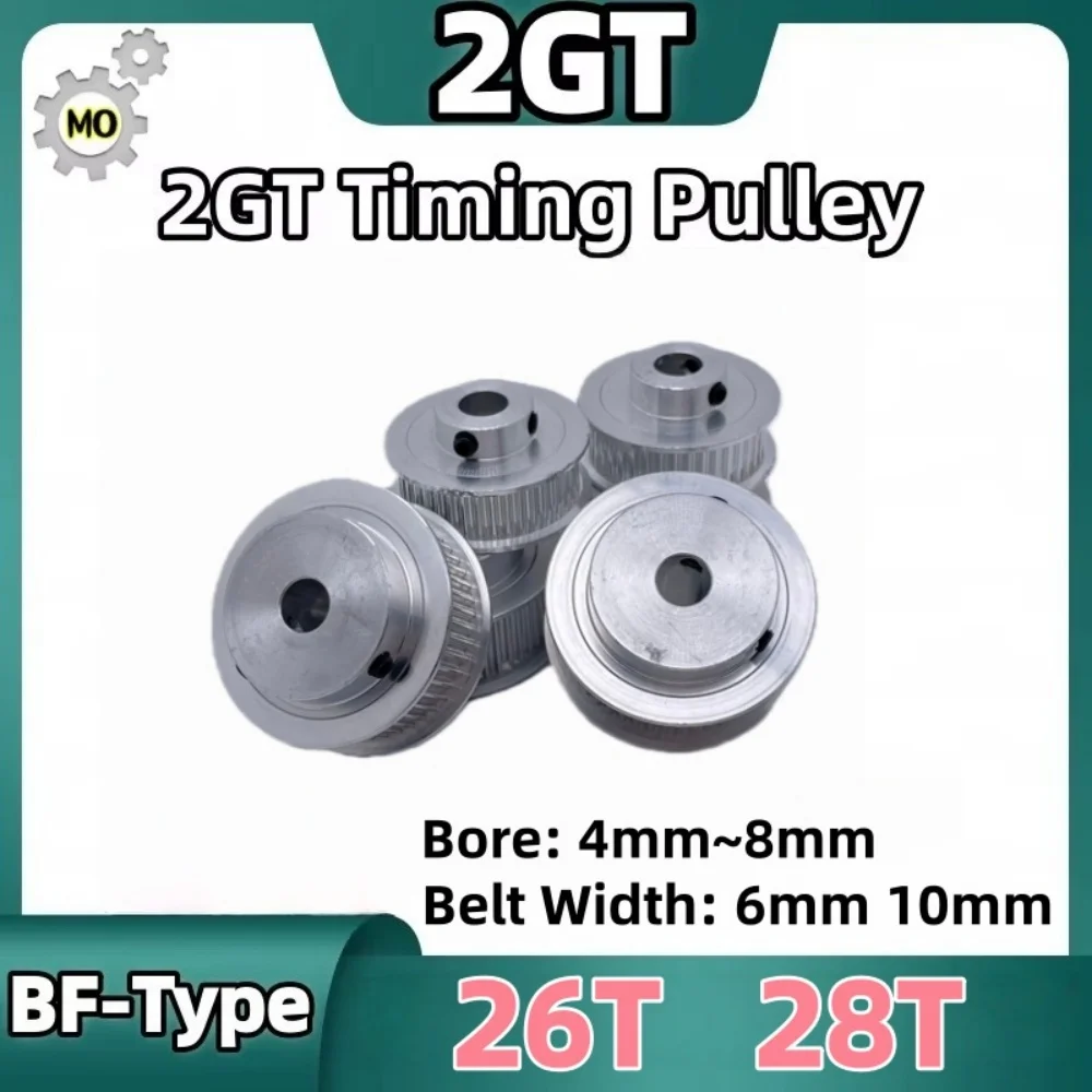 

GT2 Timing Pulley BF Type 26Teeth 28Teeth Bore 4mm~8mm Belt Width 6mm 10mm GT2 Belt Pulley 26T 28T 2GT Timing Pulley 3D Printer